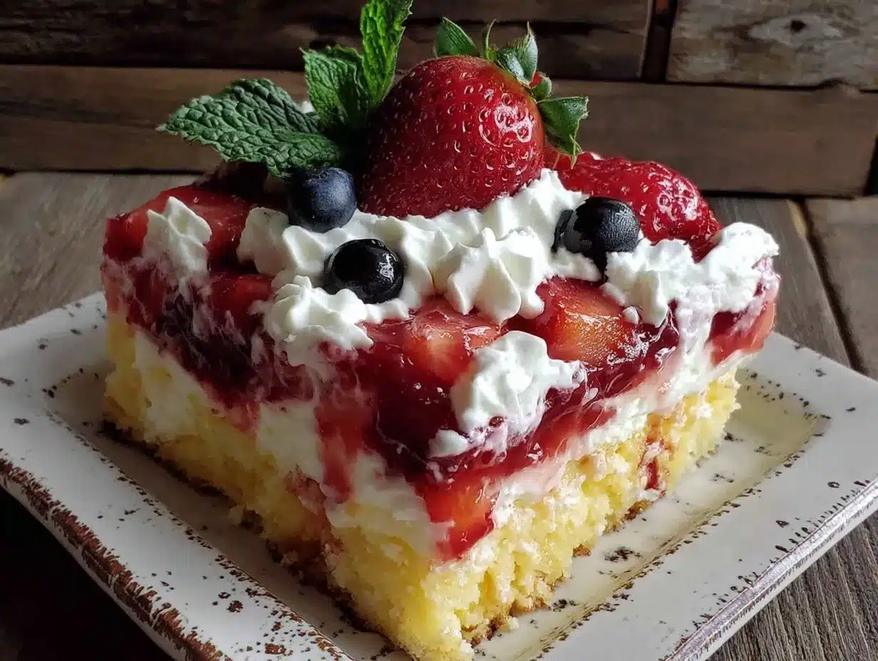 jello flag poke cake preparation steps