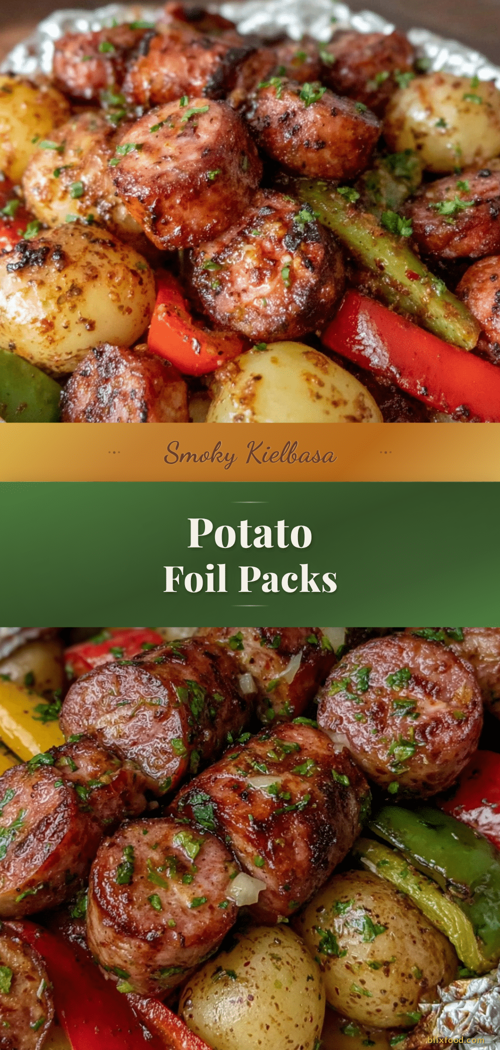 kielbasa and baby potato foil packs recipe