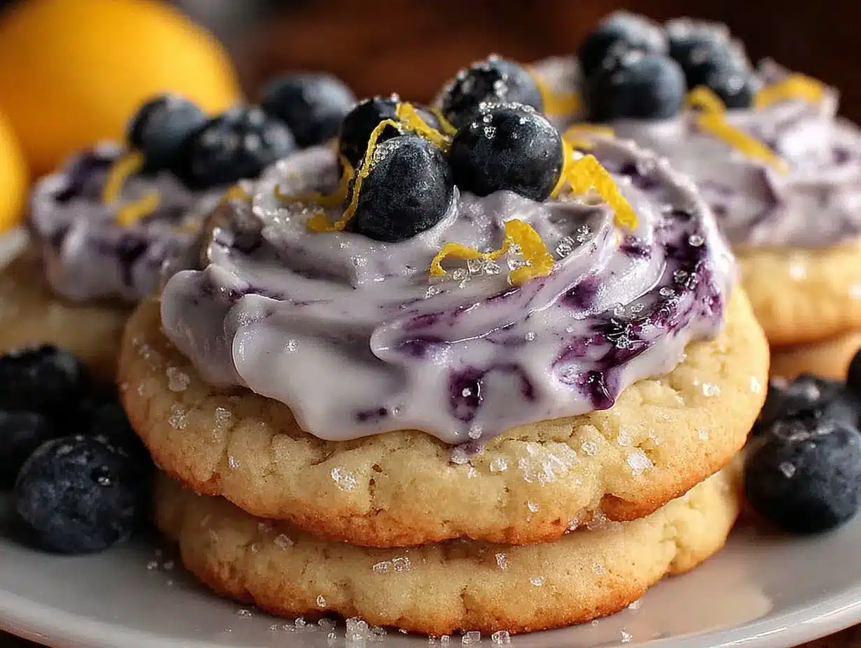 lemon sugar cookies blueberry frosting preparation steps