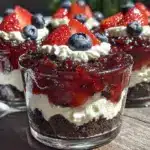no bake patriotic oreo dirt cups - featured image
