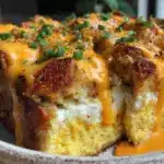 overnight eggs benedict casserole - featured image