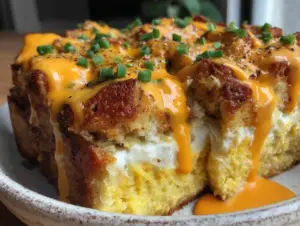 overnight eggs benedict casserole - featured image