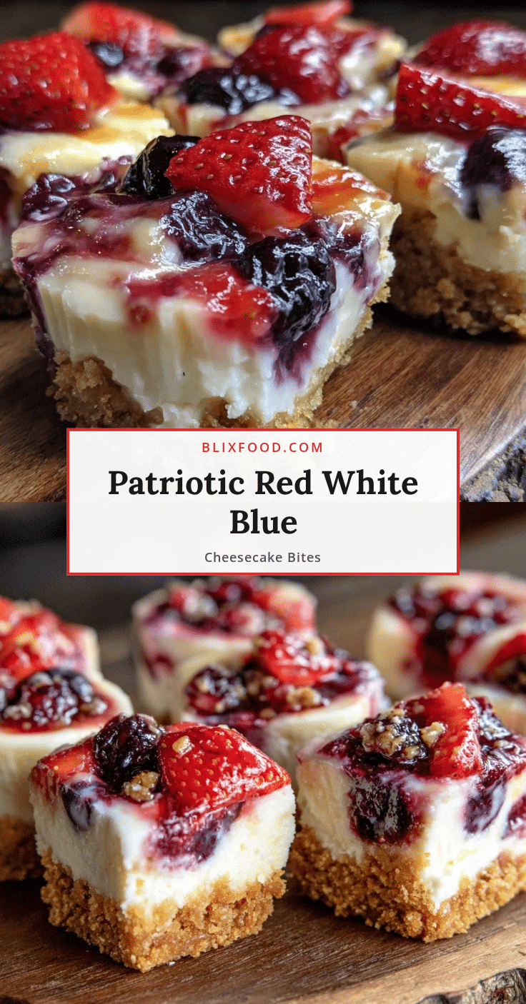 red white and blue mini cheesecake bites recipe