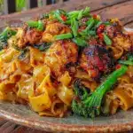 savory pad see ew noodles with chicken - featured image