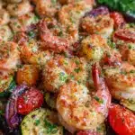 sheet pan garlic parmesan shrimp - featured image