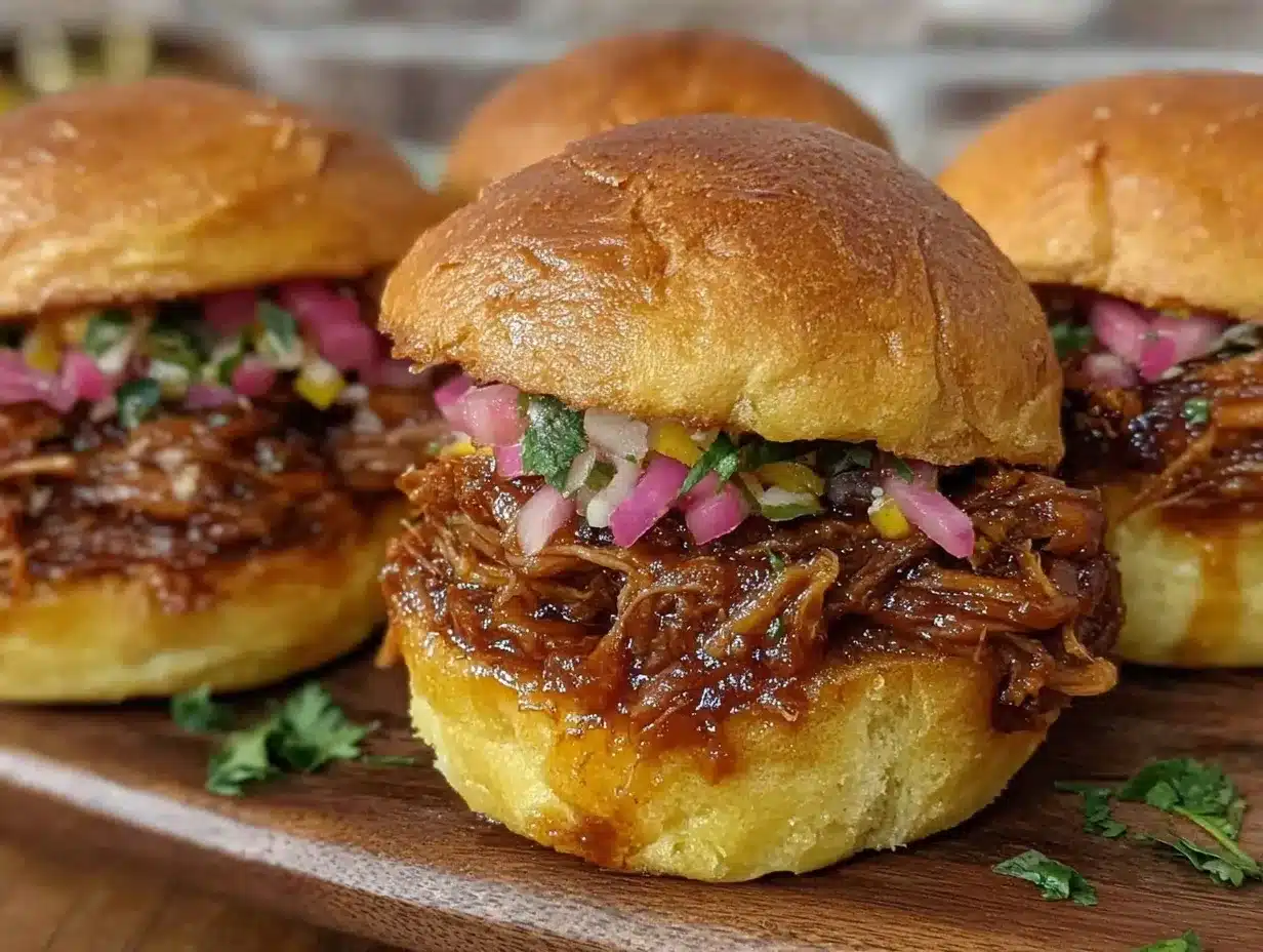 slow cooker bbq pulled pork sliders preparation steps