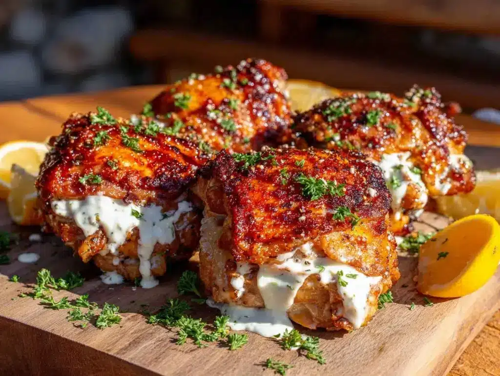 smoked chicken thighs recipe - featured image