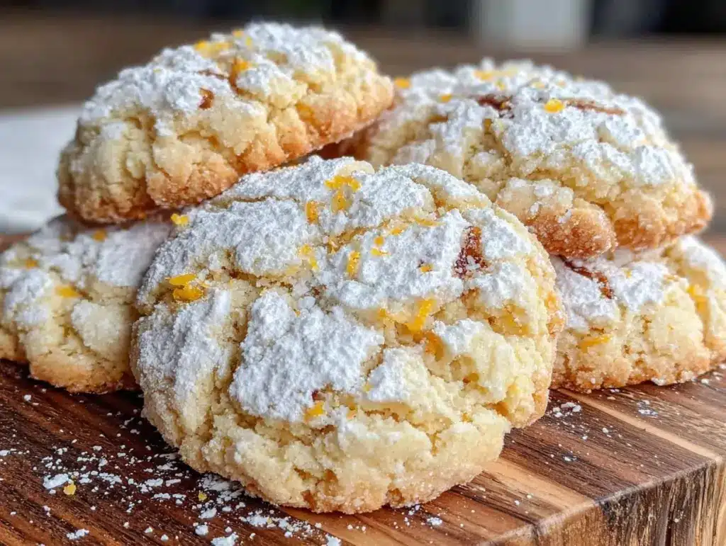 soft lemon crinkle cookies - featured image