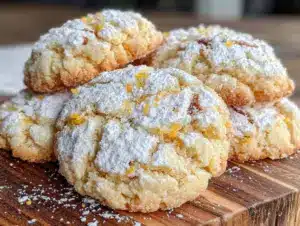soft lemon crinkle cookies - featured image