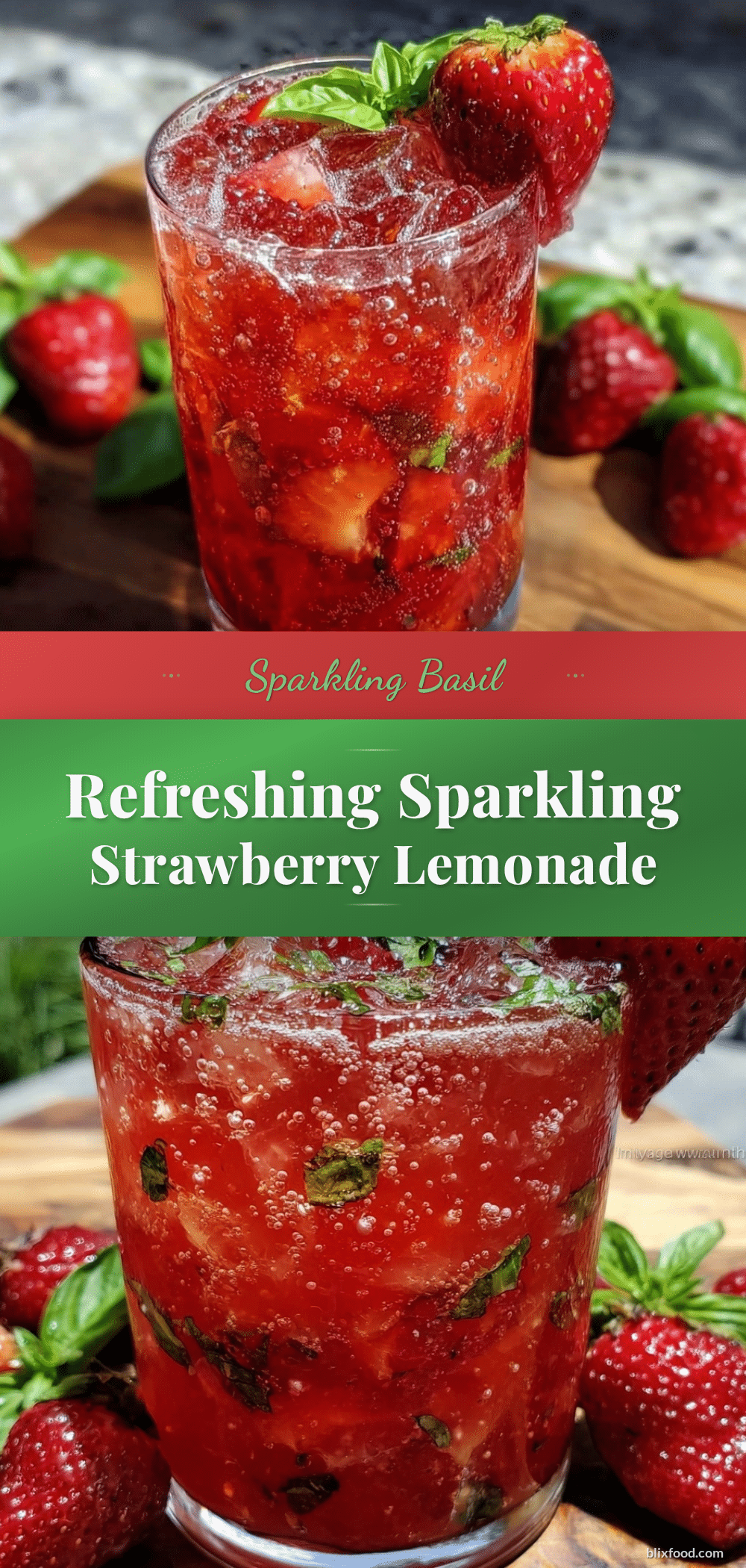 sparkling strawberry basil lemonade mocktail recipe
