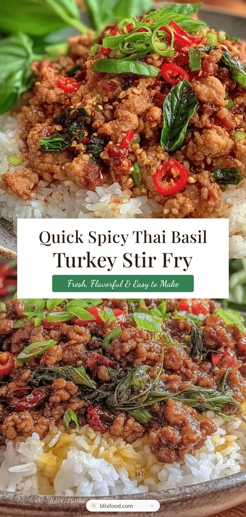 spicy thai basil ground turkey stir fry recipe