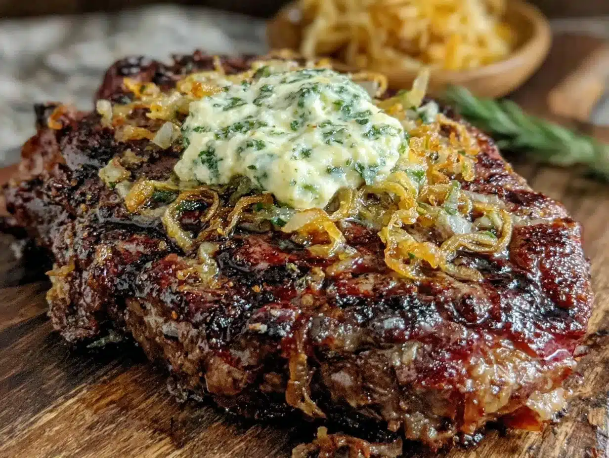 steakhouse garlic herb butter ribeye preparation steps