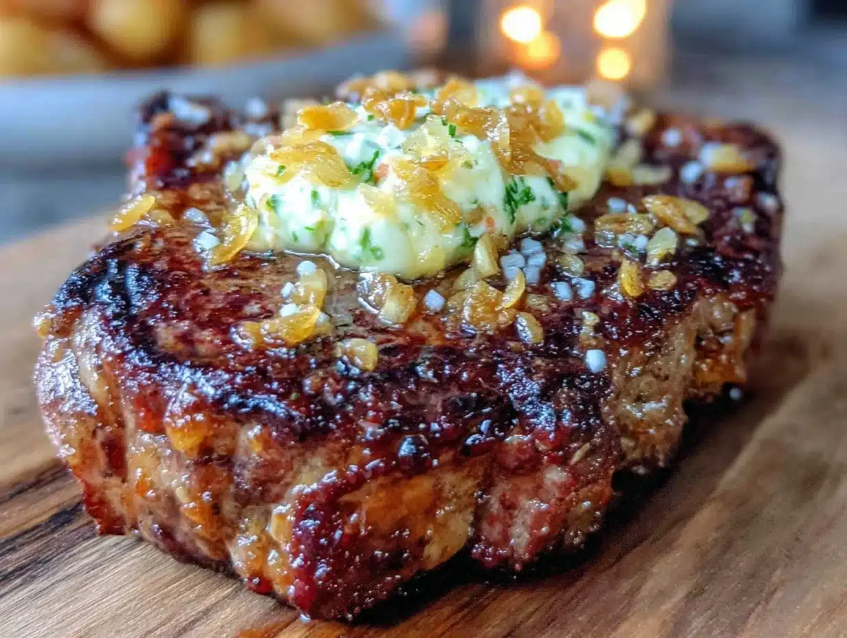 steakhouse garlic herb butter ribeye - featured image