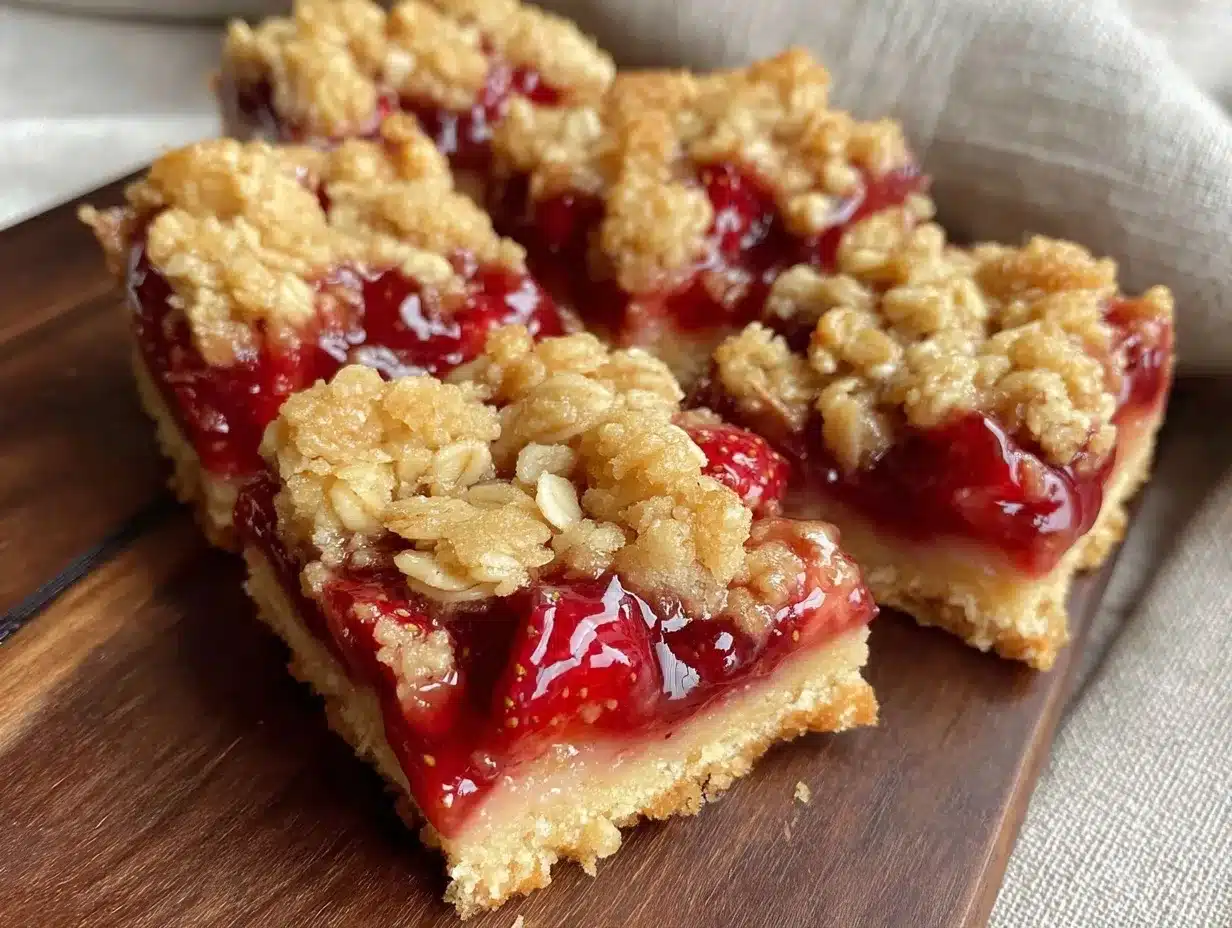 strawberry rhubarb crisp bars preparation steps