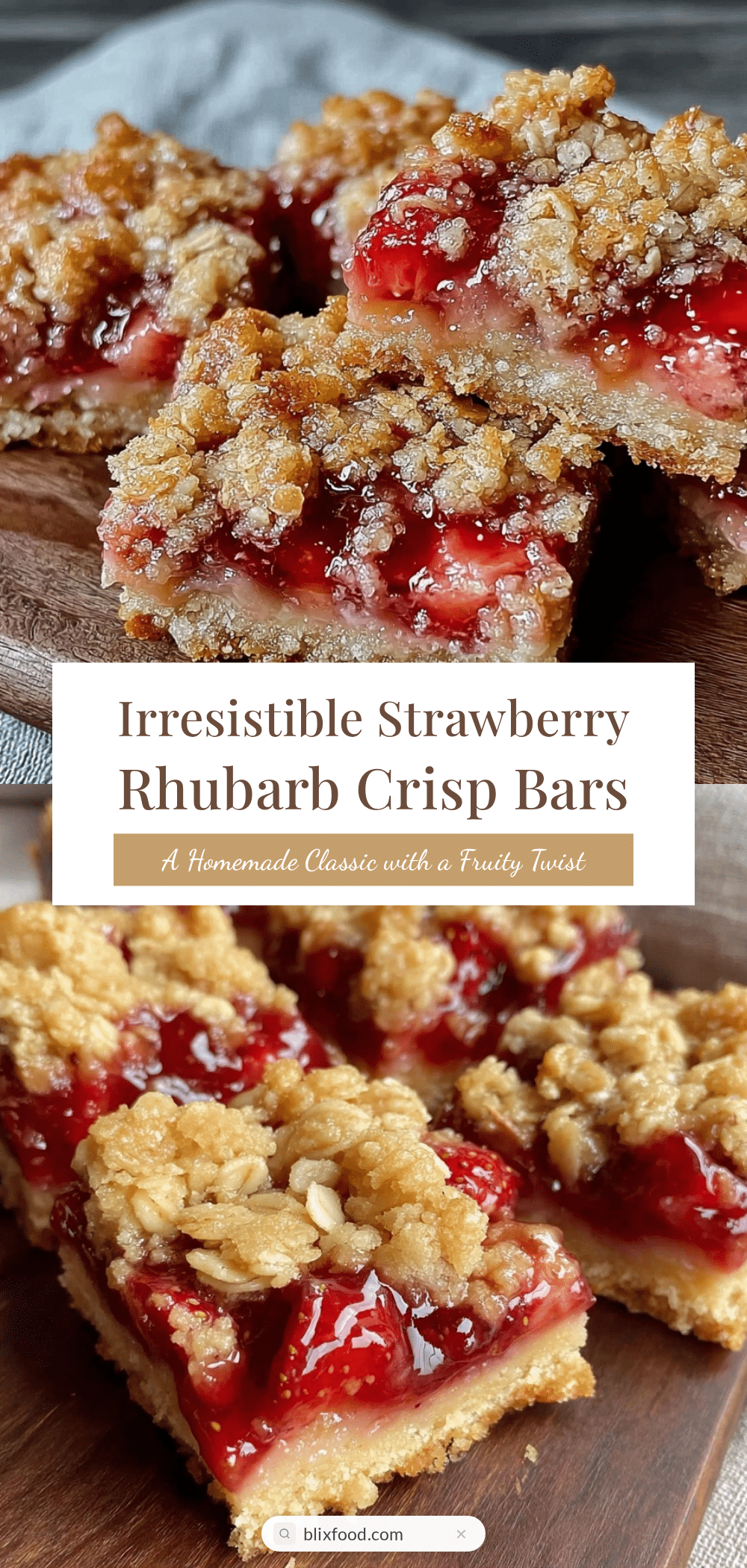 strawberry rhubarb crisp bars recipe