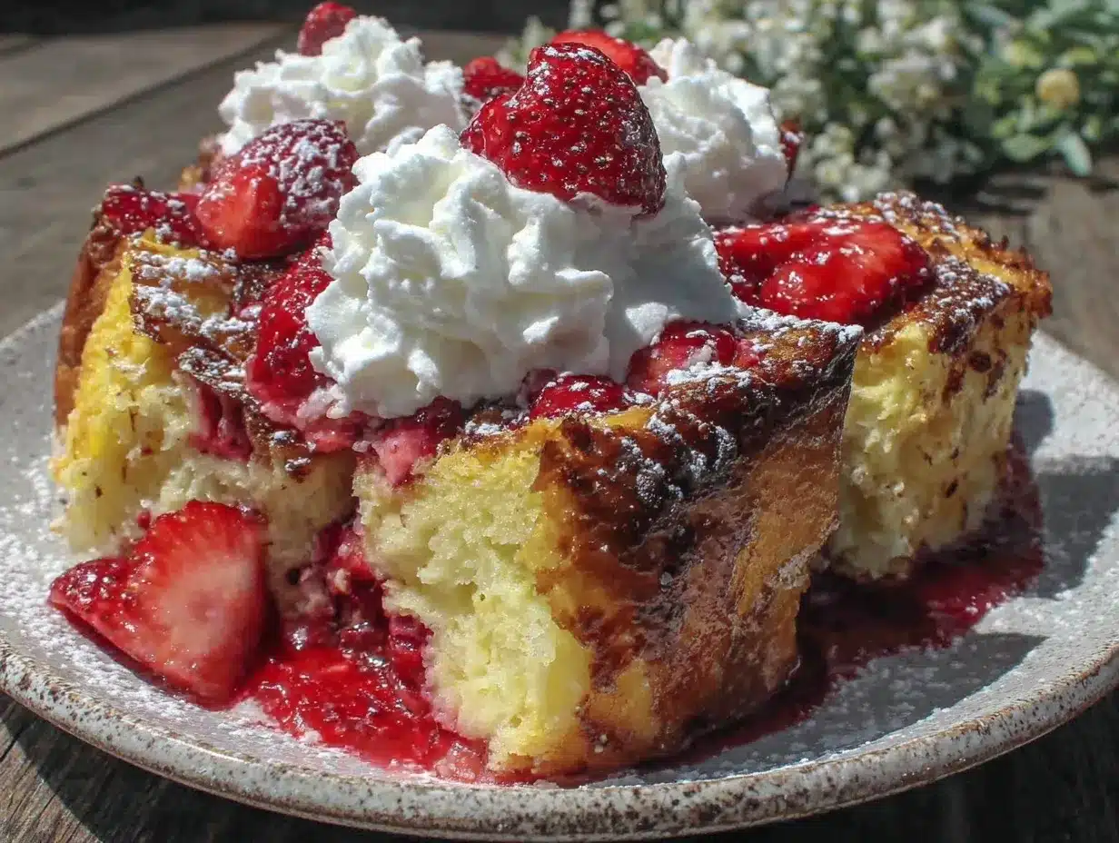 Strawberry Shortcake French Toast Bake preparation steps