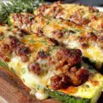 stuffed zucchini boats with italian sausage - featured image