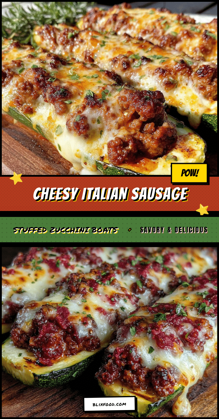 stuffed zucchini boats with italian sausage recipe