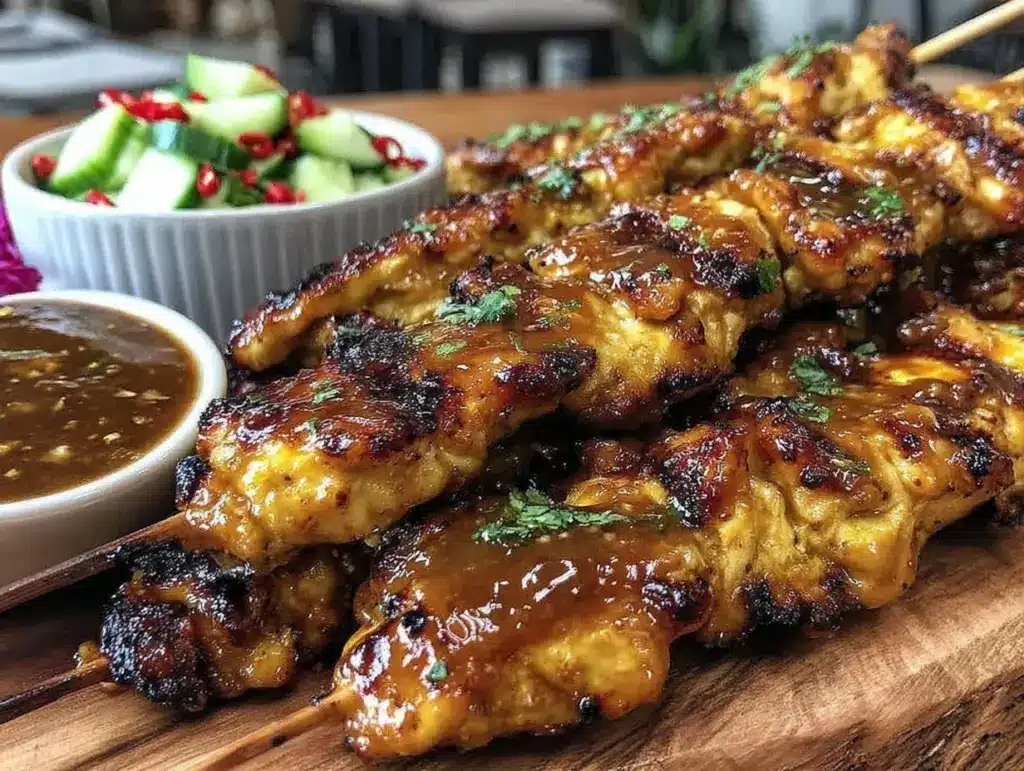 thai peanut chicken satay skewers - featured image