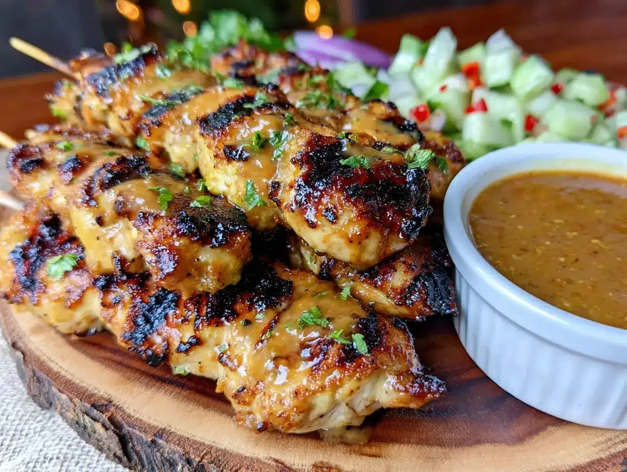 thai peanut chicken satay skewers preparation steps