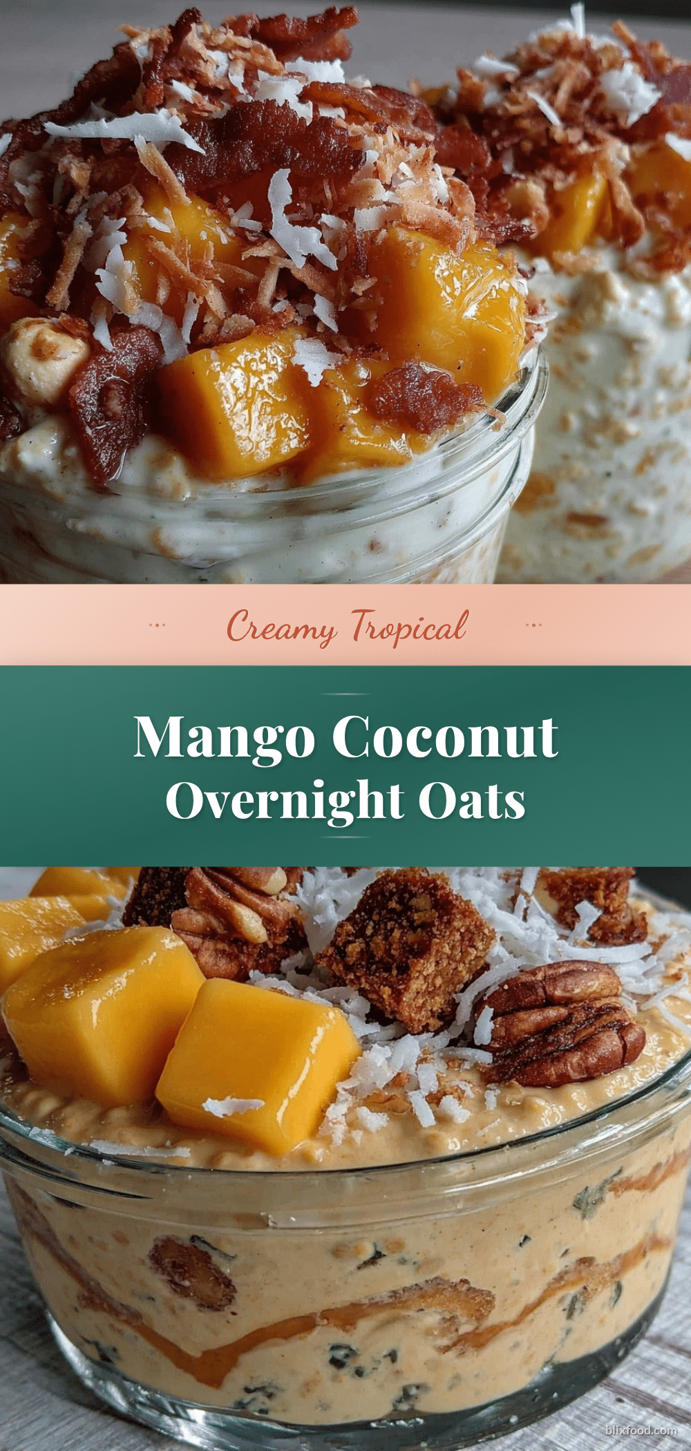 tropical mango coconut overnight oats recipe