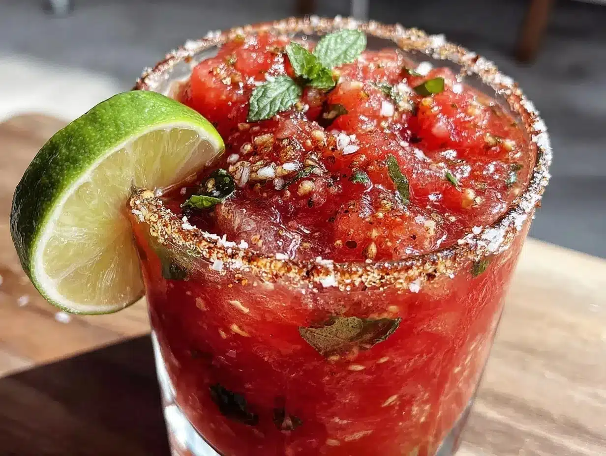 watermelon mint slushie preparation steps