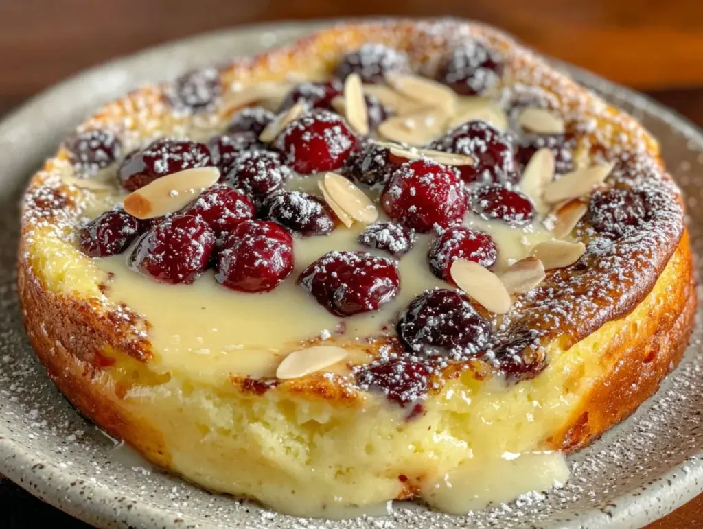 amaretto cherry clafoutis - featured image