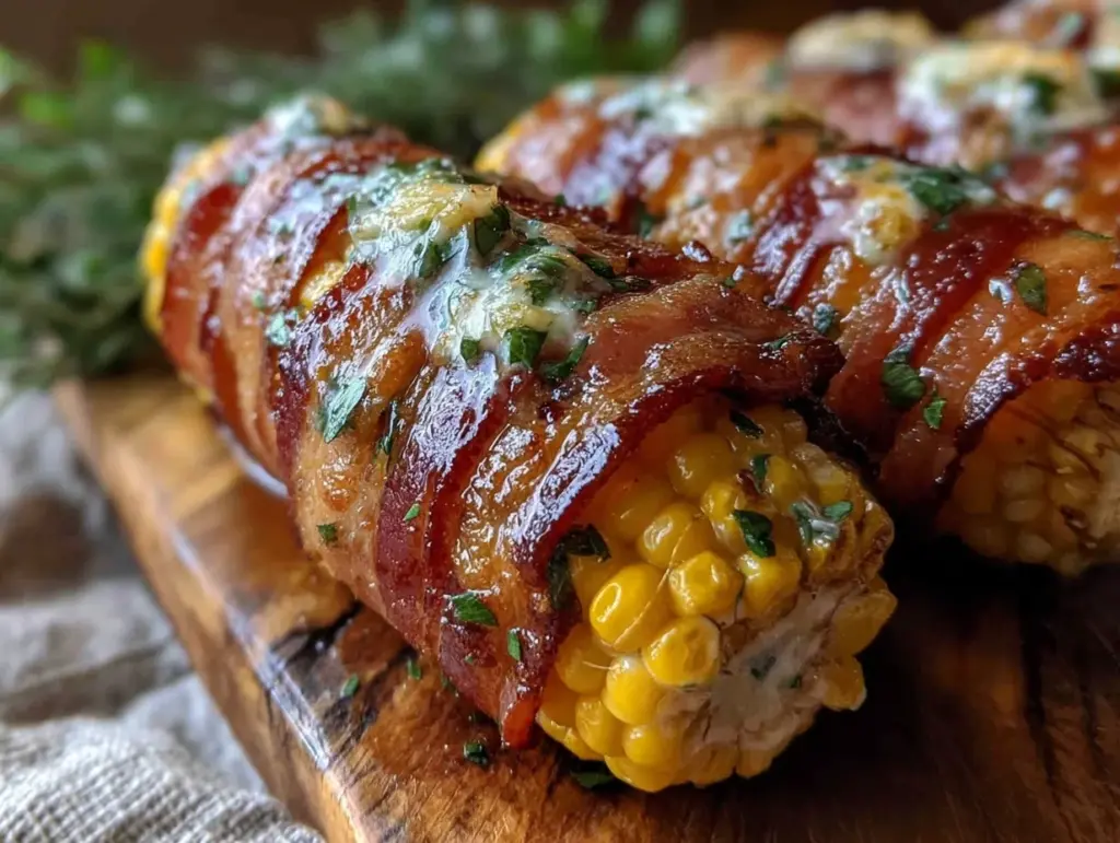 bacon-wrapped corn on the cob - featured image