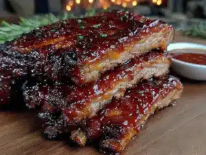 BBQ bourbon glazed ribs - featured image
