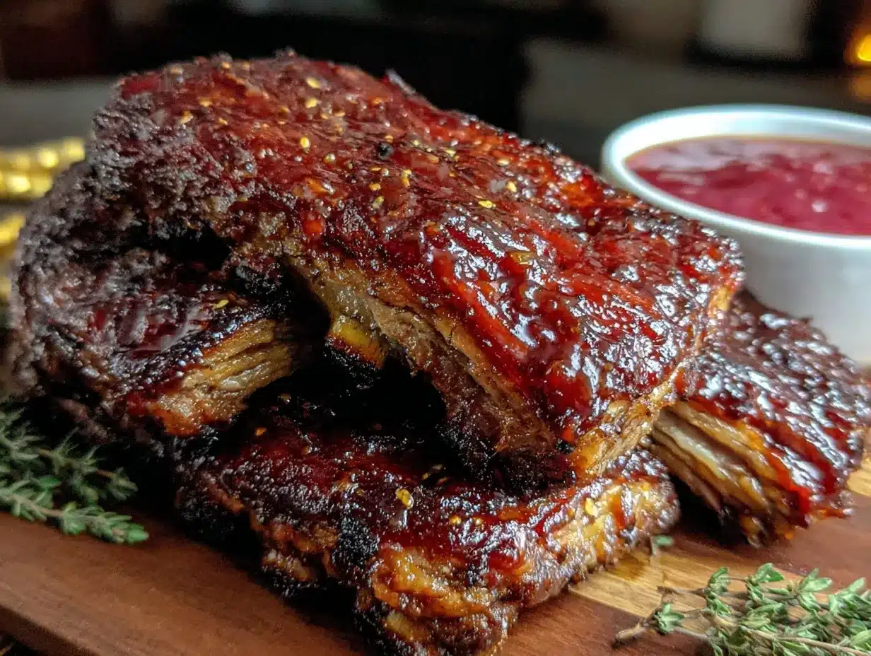BBQ bourbon glazed ribs preparation steps