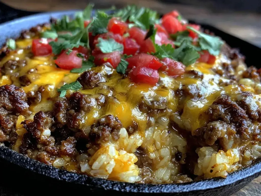 beef taco rice skillet - featured image