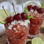 boozy cherry limeade slushies - featured image
