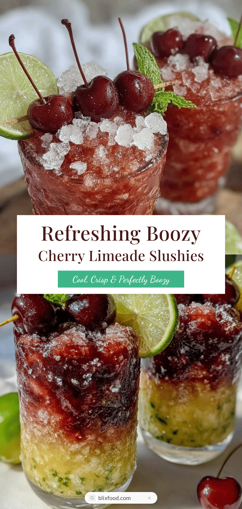 boozy cherry limeade slushies recipe