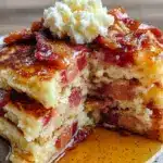 bourbon maple bacon pancakes - featured image
