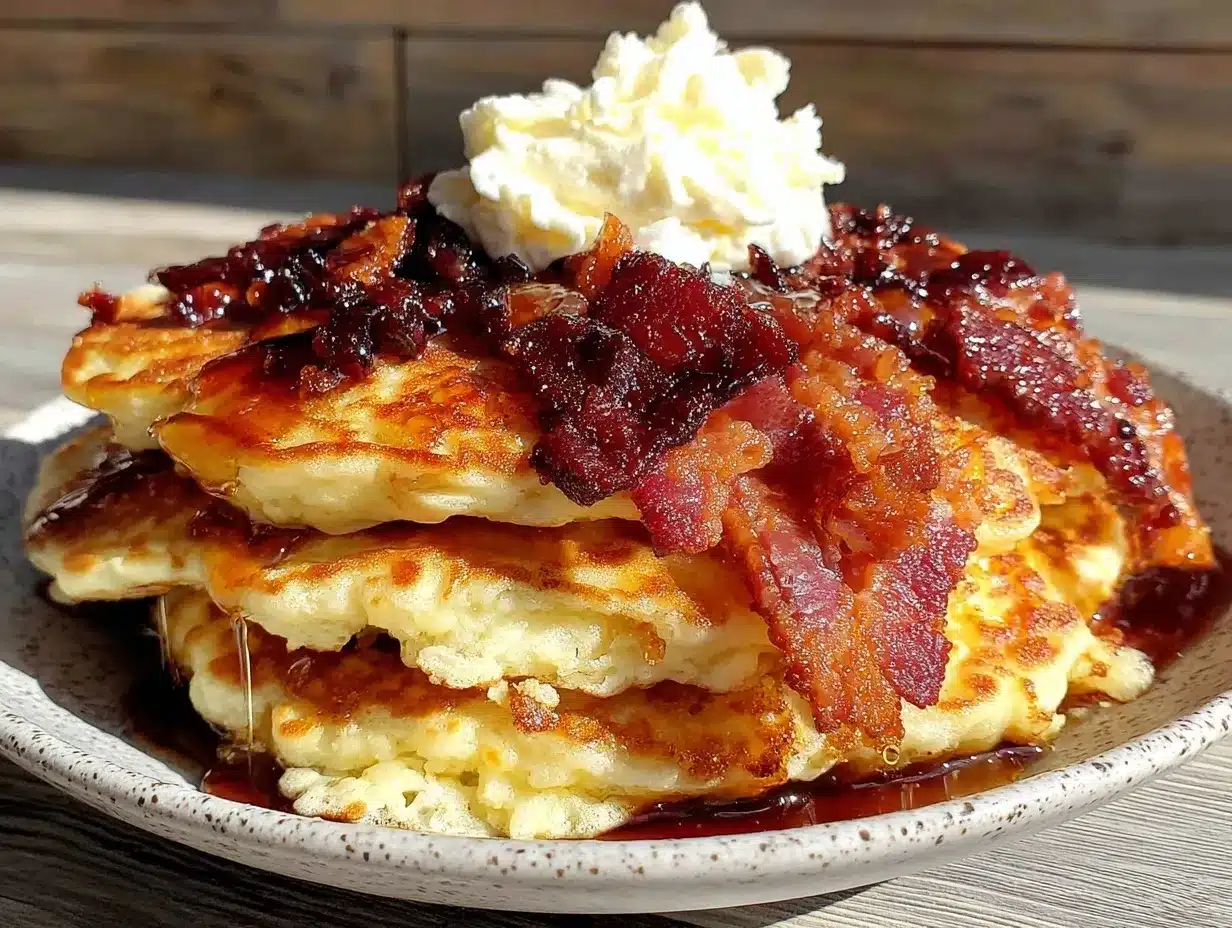 bourbon maple bacon pancakes preparation steps
