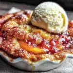 brown butter peach cobbler - featured image