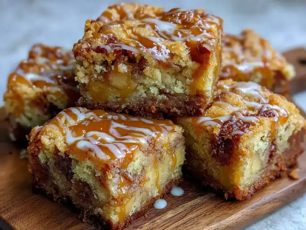 caramel apple blondies - featured image