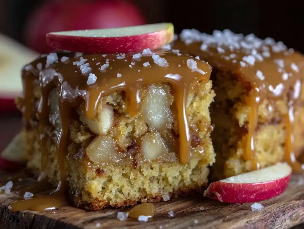 caramel apple sheet cake - featured image