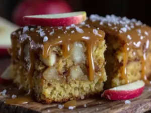 caramel apple sheet cake - featured image