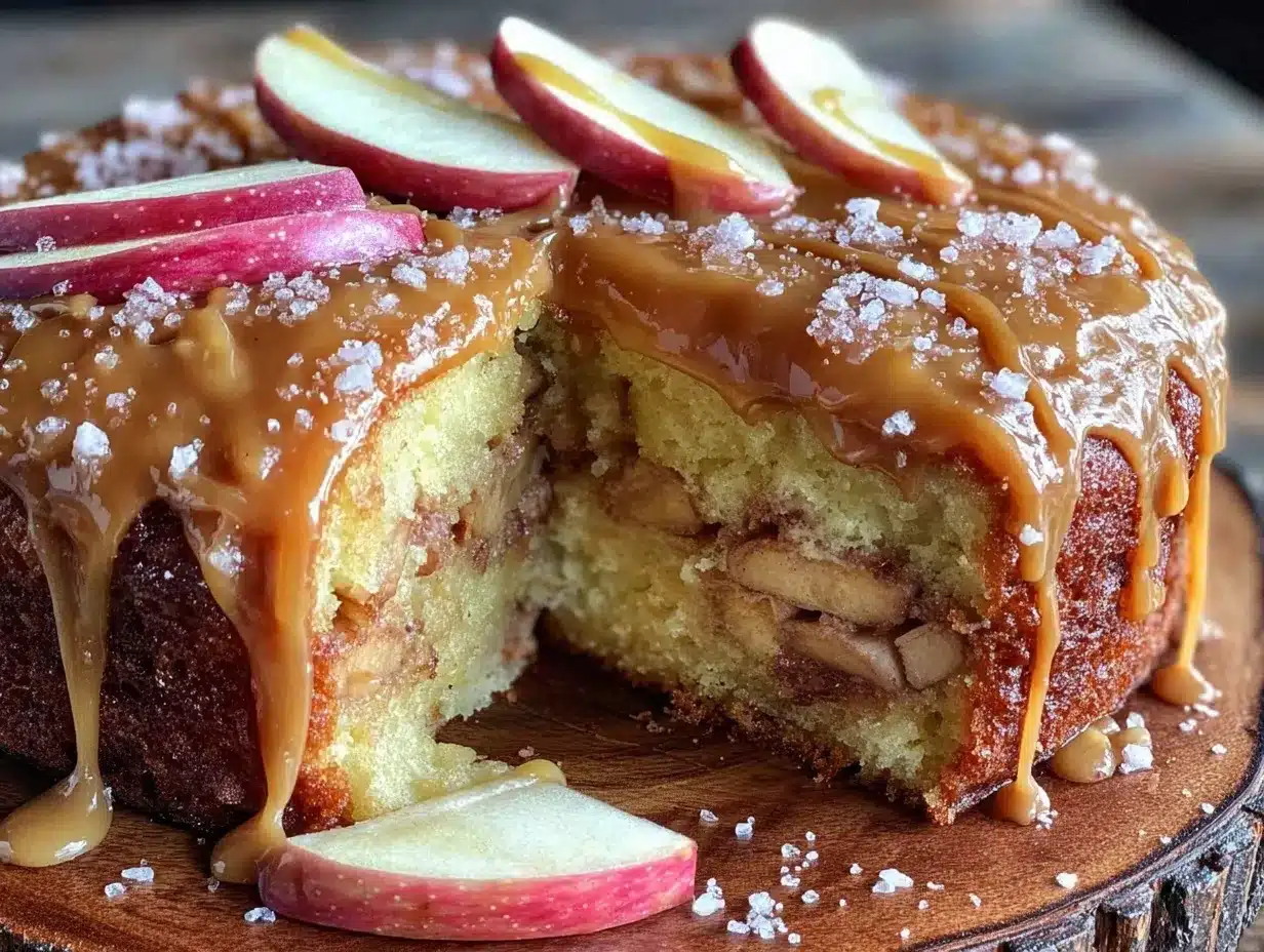 caramel apple sheet cake preparation steps