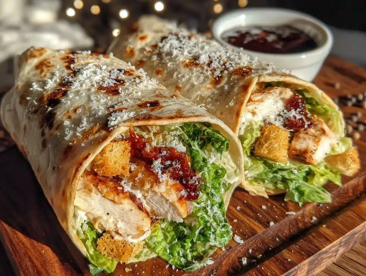 Chicken Caesar Salad Wraps preparation steps