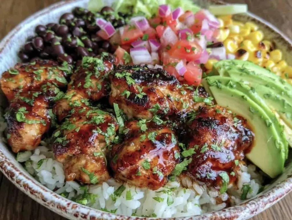 chipotle chicken burrito bowl - featured image