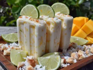 coconut mango lime popsicles - featured image