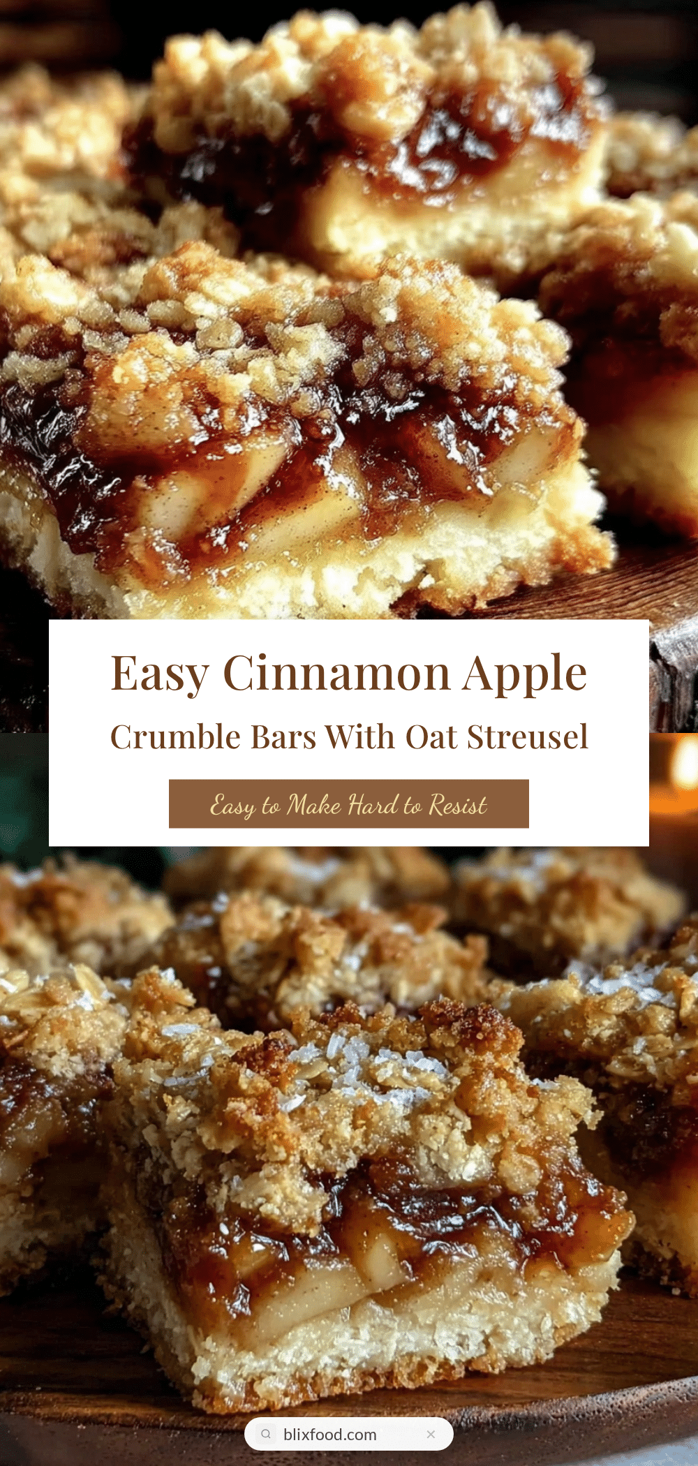 cozy cinnamon apple crumble bars recipe