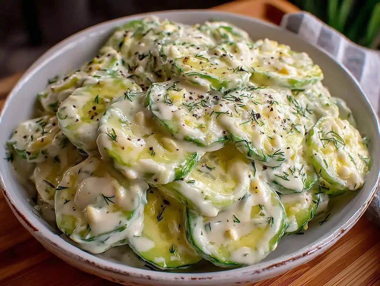 creamy cucumber dill salad preparation steps