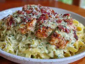creamy garlic parmesan pasta with chicken - featured image