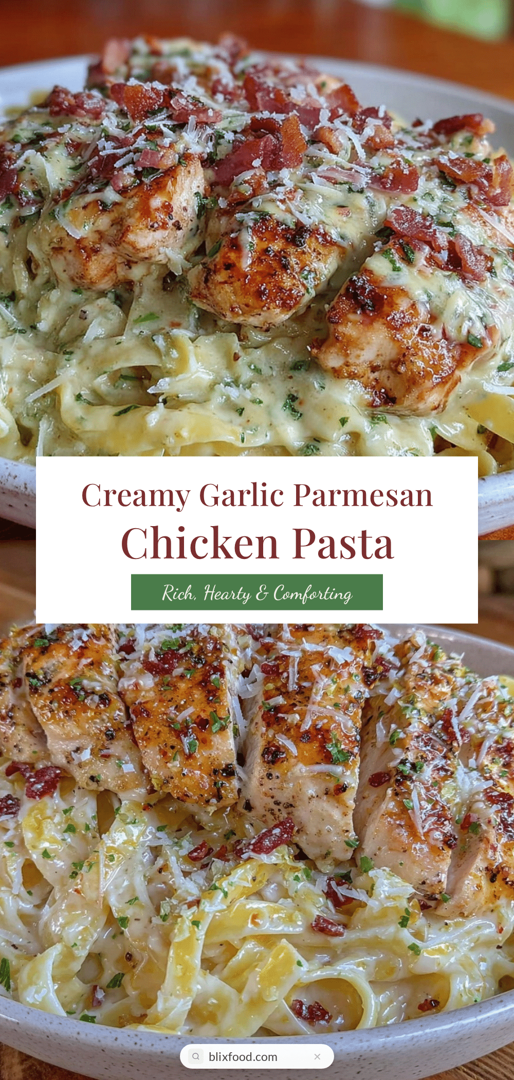 creamy garlic parmesan pasta with chicken recipe