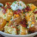 creamy loaded baked potato salad - featured image