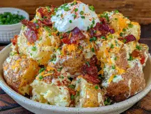creamy loaded baked potato salad - featured image