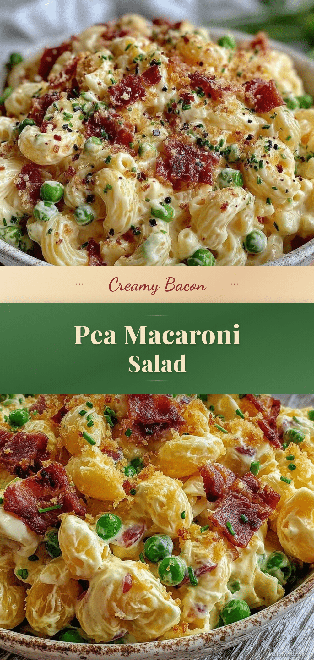 creamy macaroni salad with bacon and peas recipe